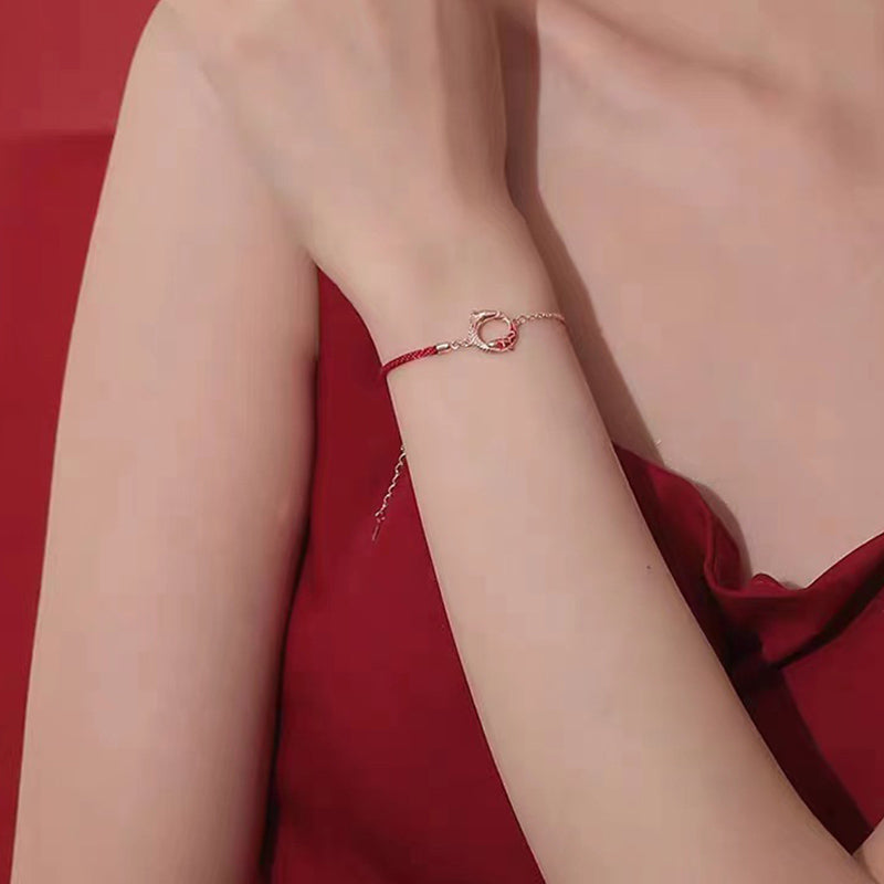 925 Sterling Silver Dragon Koi Fish Luck Protection Bracelet