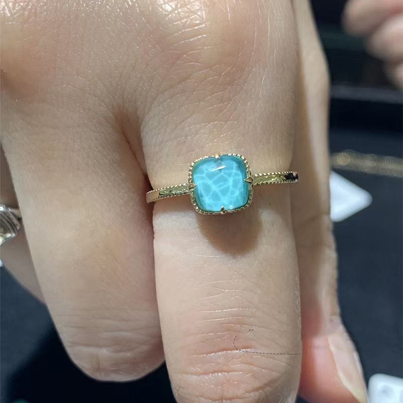 925 Sterling Silver Gold Plated Turquoise Protection Jewelry Set