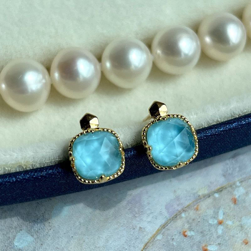 925 Sterling Silver Gold Plated Turquoise Protection Jewelry Set