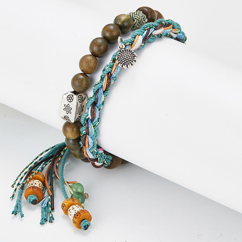 925 Sterling Silver Green Sandalwood Bodhi Seed Bracelet