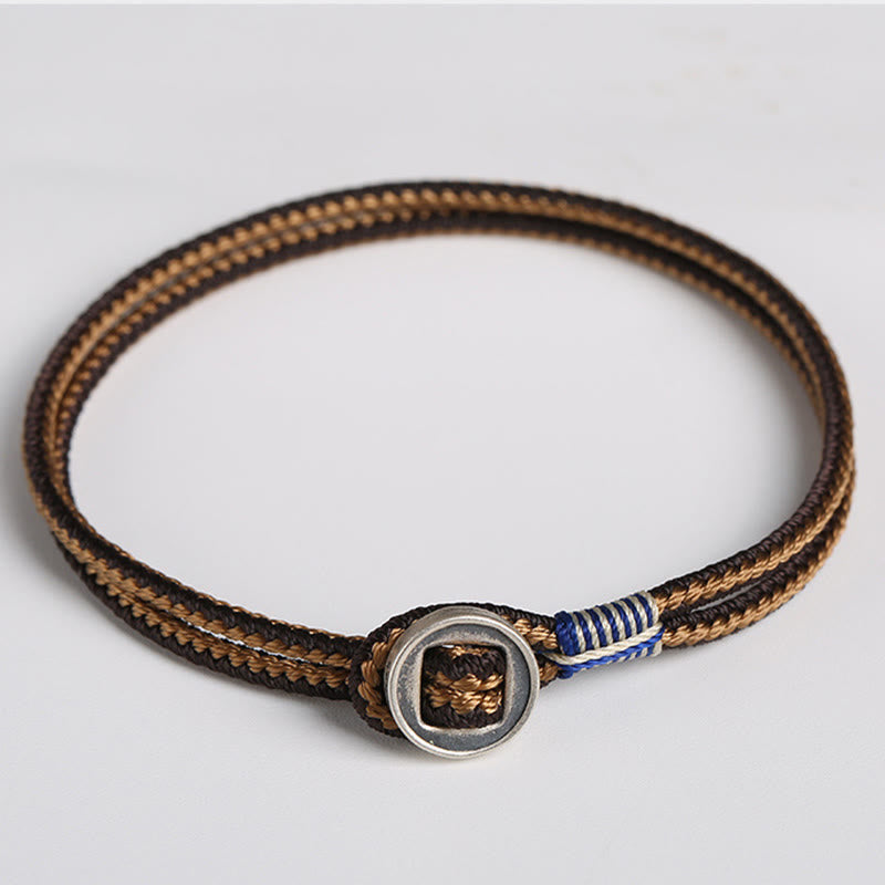 925 Sterling Silver Handmade Protection Weave String Bracelet
