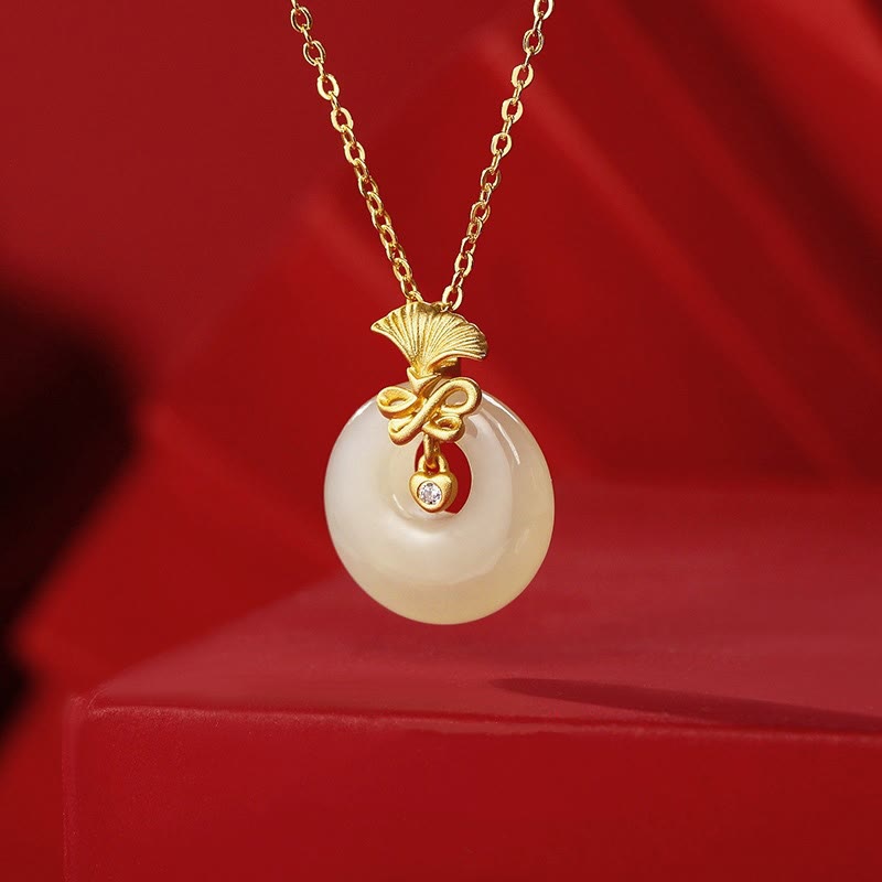 925 Sterling Silver Hetian Jade Prosperity Carnation Flower Necklace