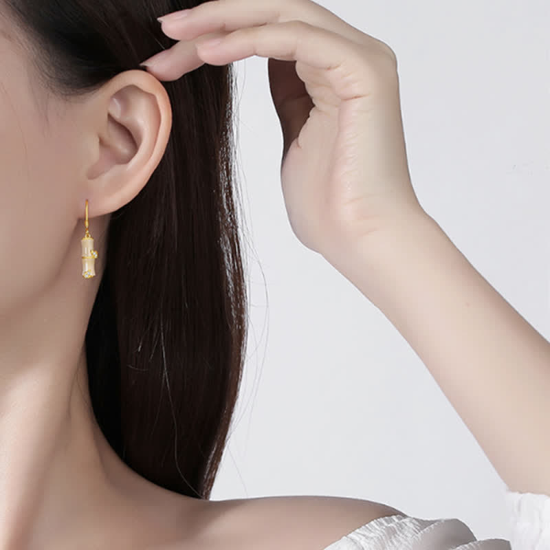 925 Sterling Silver Jade Earrings for Prosperity and Protection