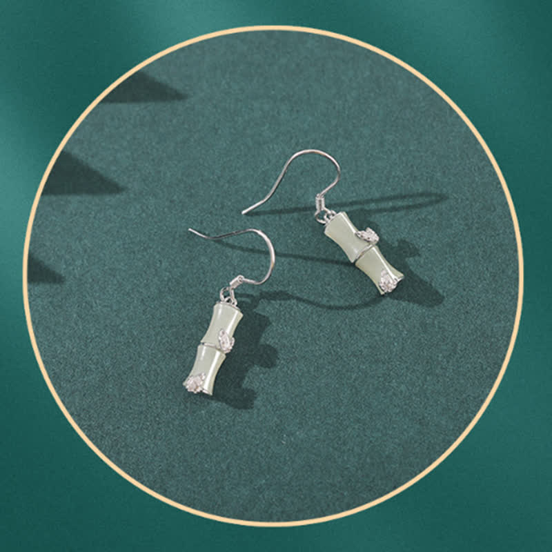 925 Sterling Silver Jade Earrings for Prosperity and Protection