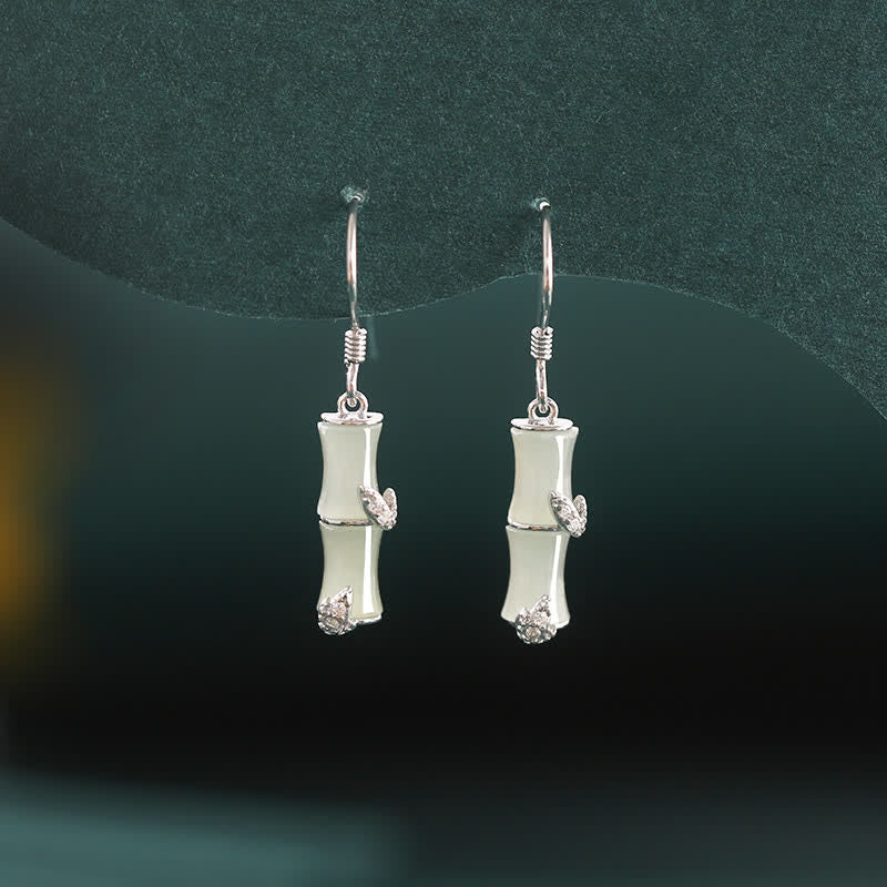 925 Sterling Silver Jade Earrings for Prosperity and Protection