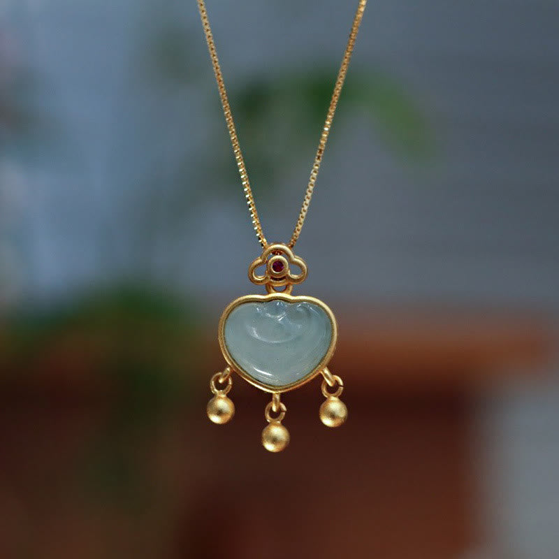 925 Sterling Silver Jade Necklace for Luck & Prosperity