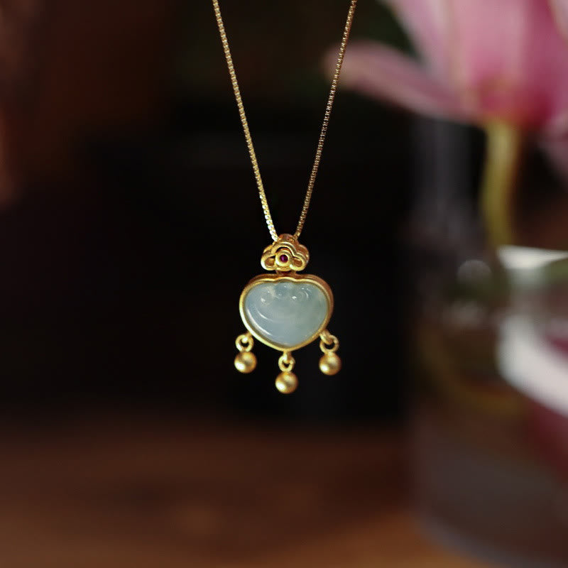 925 Sterling Silver Jade Necklace for Luck & Prosperity