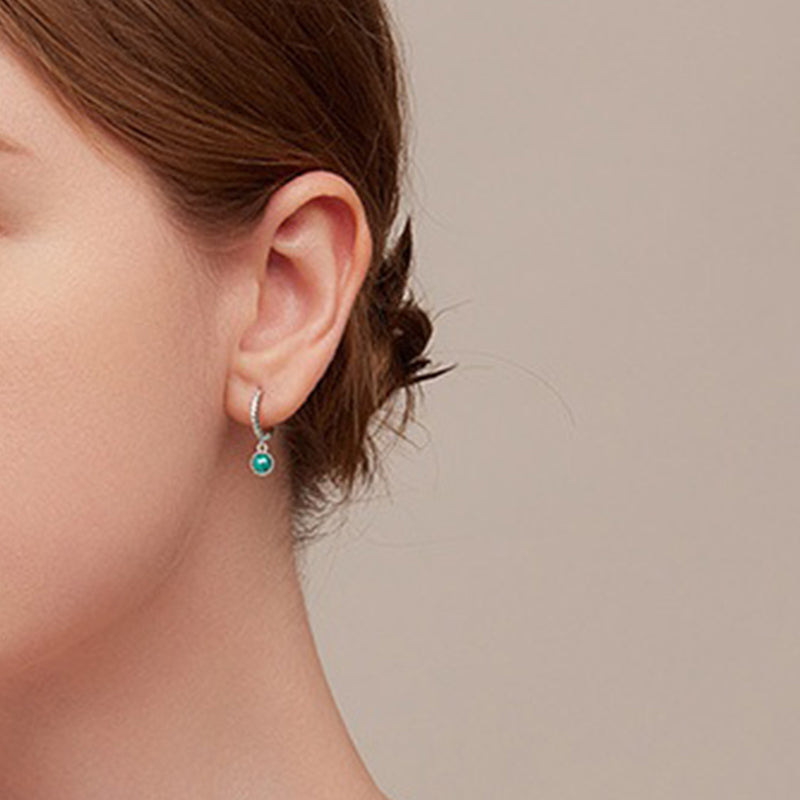 925 Sterling Silver Malachite Anti-Anxiety Drop Earrings