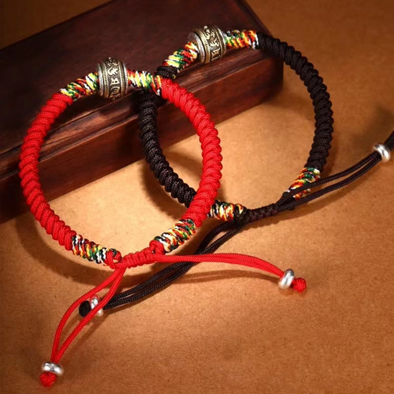 925 Sterling Silver Om Mani Padme Hum King Kong Knot Faith Bracelet