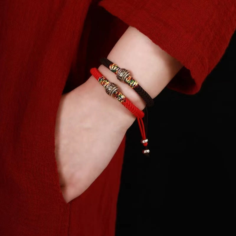 925 Sterling Silver Om Mani Padme Hum King Kong Knot Faith Bracelet