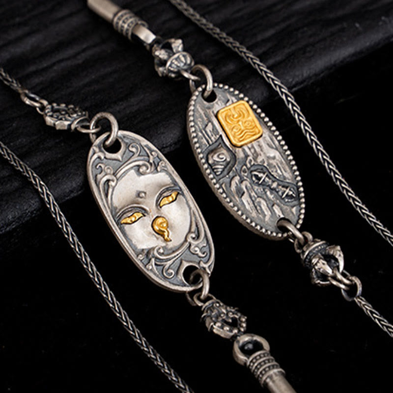 925 Sterling Silver Om Mani Padme Hum Necklace | Protection Chain