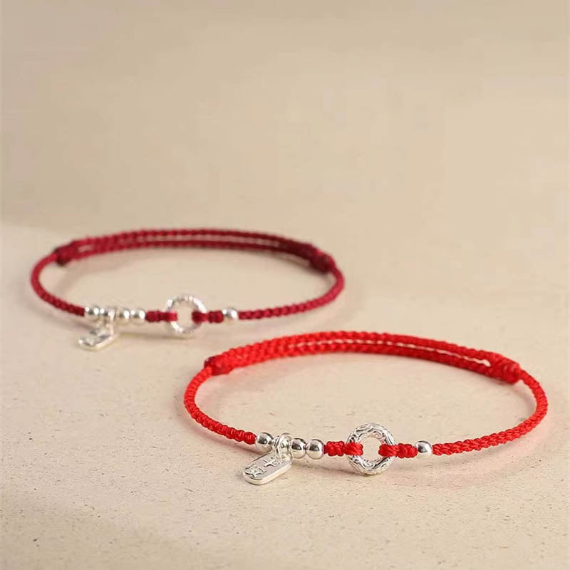 925 Sterling Silver Peace Buckle Spiritual Bracelet and Anklet