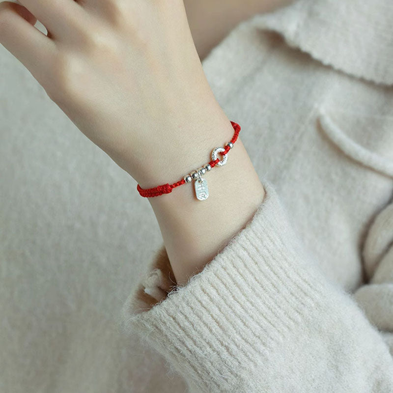 925 Sterling Silver Peace Buckle Spiritual Bracelet and Anklet