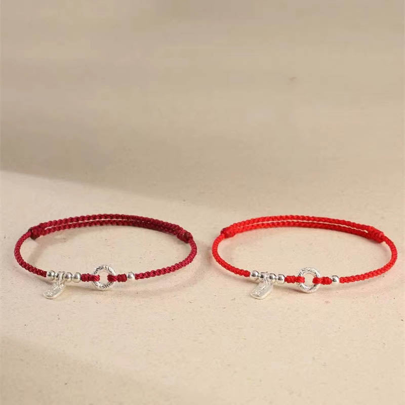 925 Sterling Silver Peace Buckle Spiritual Bracelet and Anklet