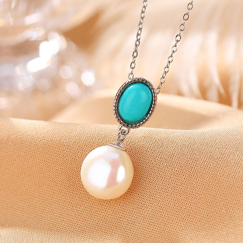 925 Sterling Silver Pearl Turquoise Healing Wisdom Jewelry Set