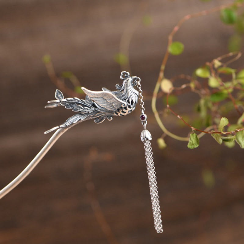 925 Sterling Silver Phoenix Hairpin | Protection Symbol