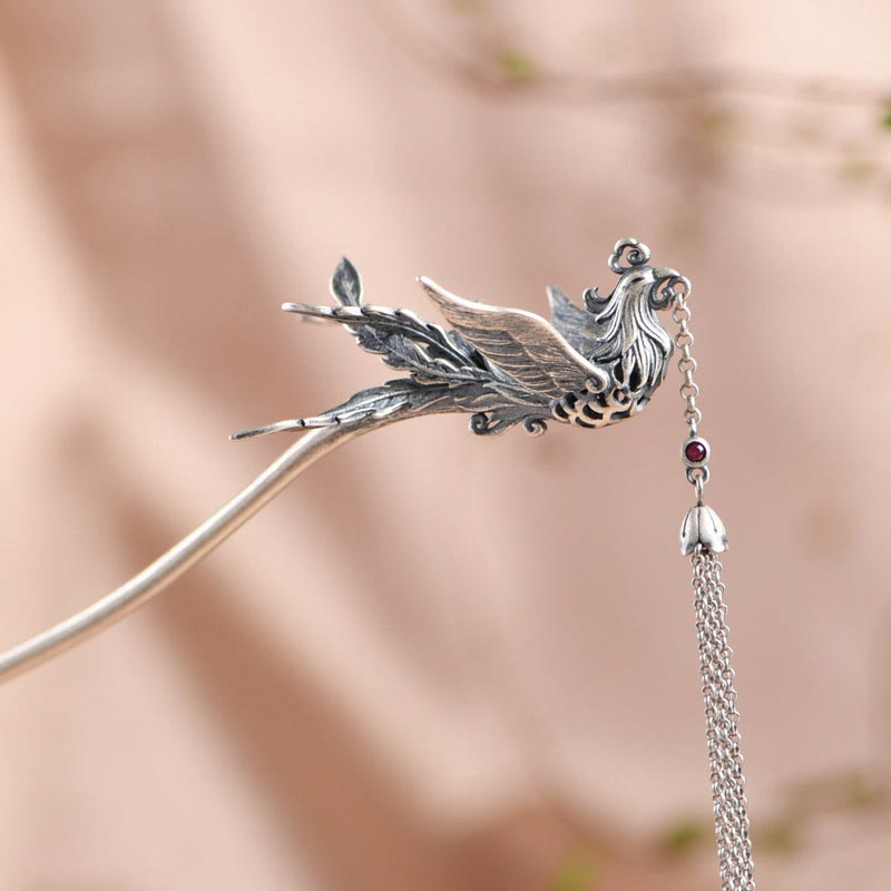925 Sterling Silver Phoenix Hairpin | Protection Symbol