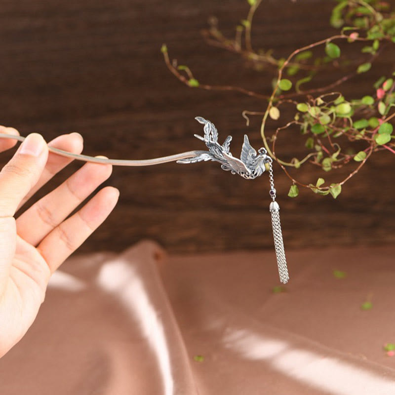 925 Sterling Silver Phoenix Hairpin | Protection Symbol
