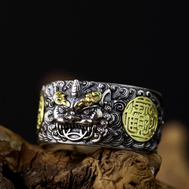 925 Sterling Silver Pixiu Feng Shui Wealth Ring