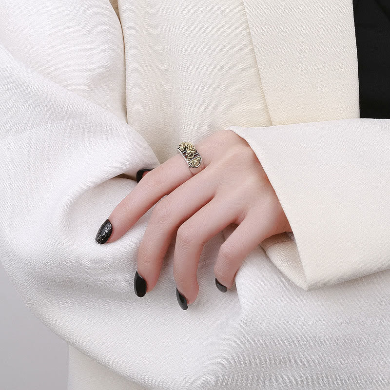 925 Sterling Silver Pixiu Ring | Adjustable Wealth & Luck Charm