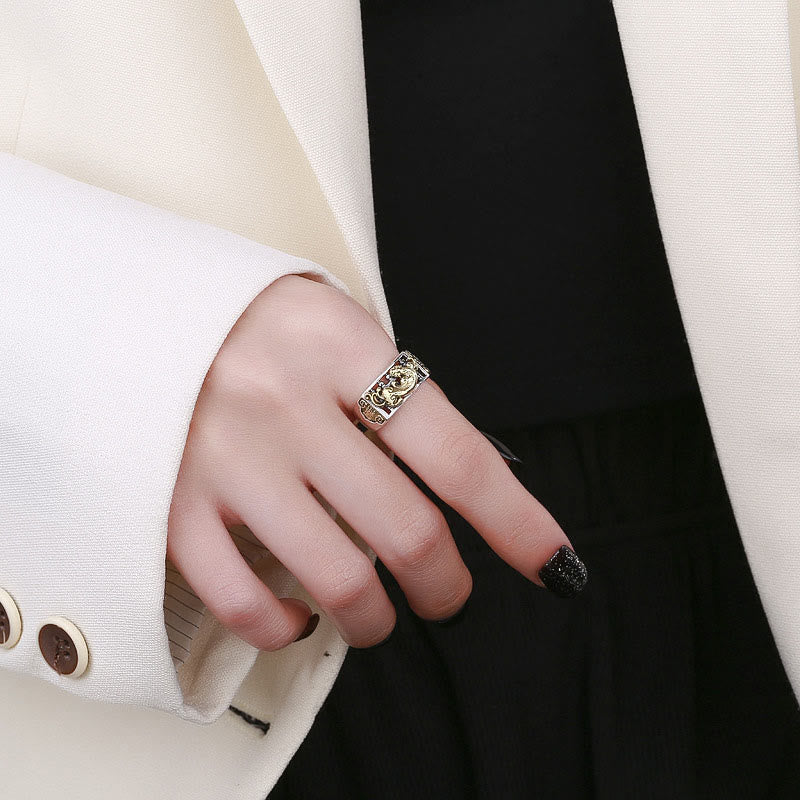 925 Sterling Silver Pixiu Ring | Adjustable Wealth & Luck Charm