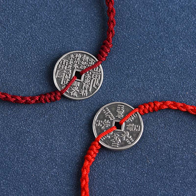925 Sterling Silver Red String Protection Bracelet