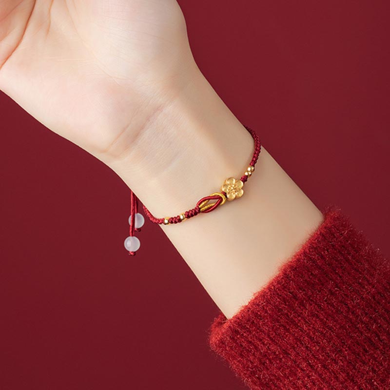925 Sterling Silver Sakura Chalcedony Luck Bracelet