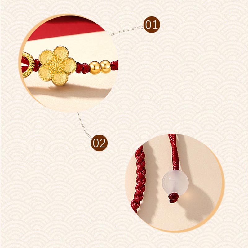 925 Sterling Silver Sakura Chalcedony Luck Bracelet