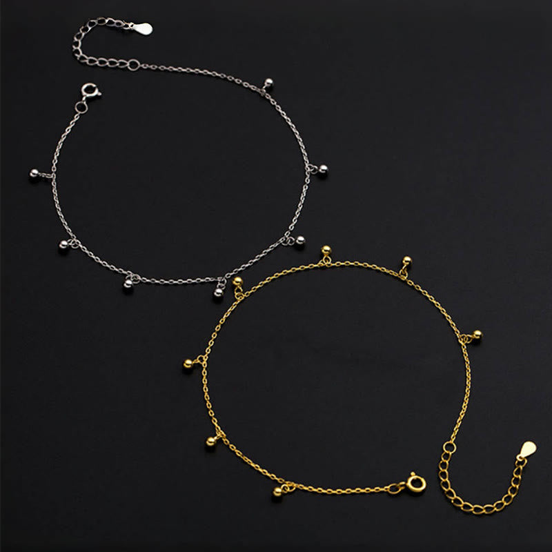 925 Sterling Silver Small Beads Protection Anklet