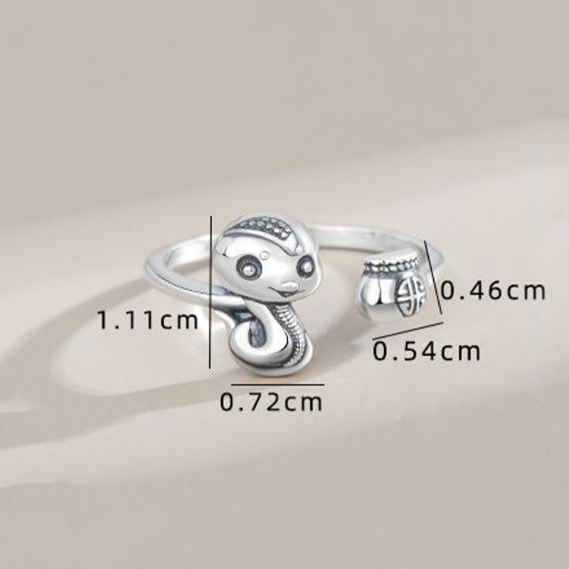 925 Sterling Silver Snake Balance Ring