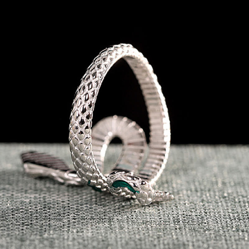 925 Sterling Silver Snake Blessing Ring