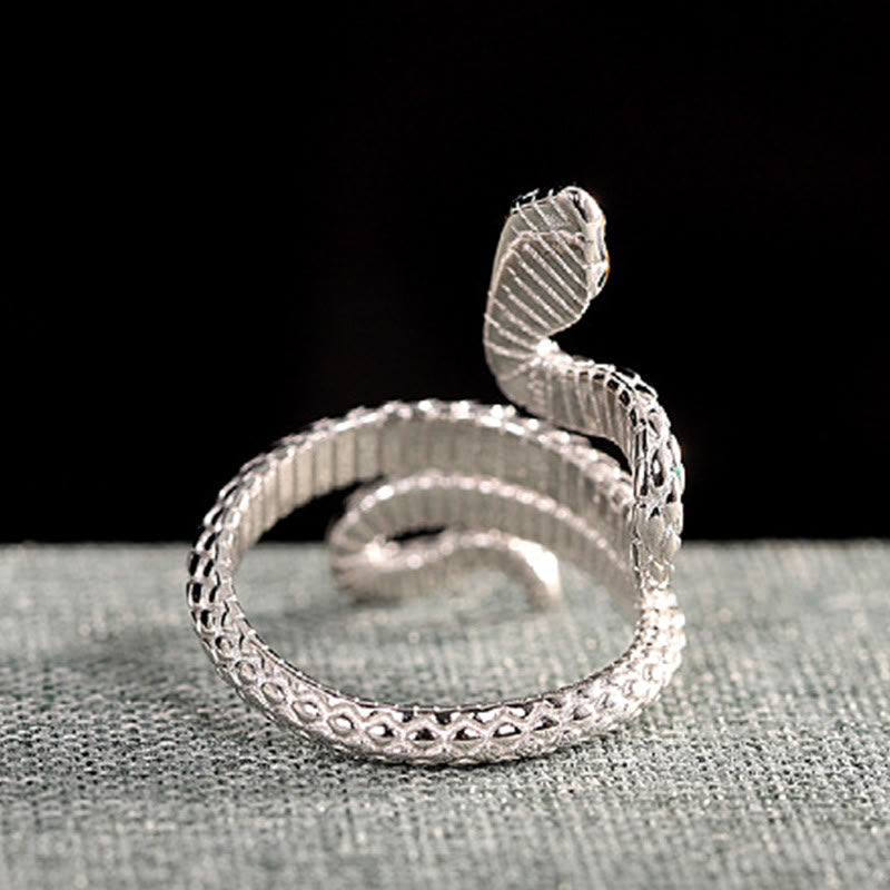 925 Sterling Silver Snake Blessing Ring