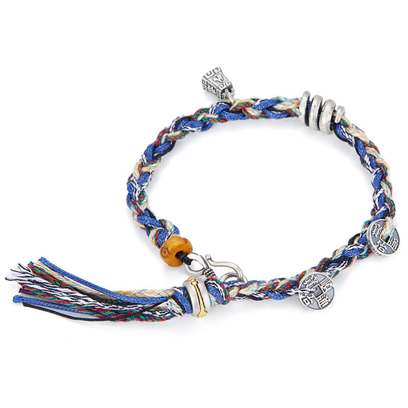925 Sterling Silver Spiritual Bracelet with Coins Scales Charm