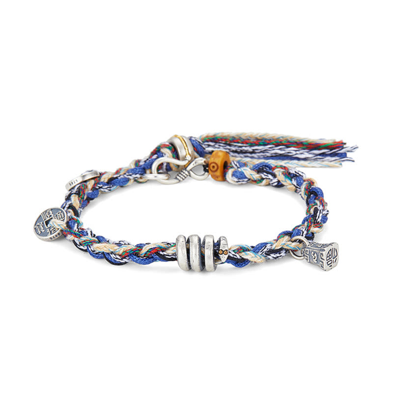 925 Sterling Silver Spiritual Bracelet with Coins Scales Charm