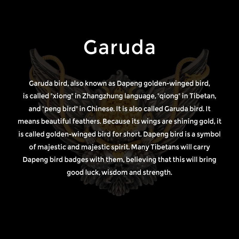 925 Sterling Silver Tibetan Garuda Bird Dragon Snake Wisdom Necklace