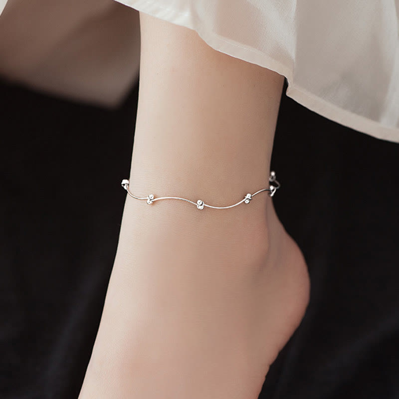 925 Sterling Silver Wave Anklet | Healing Sounds