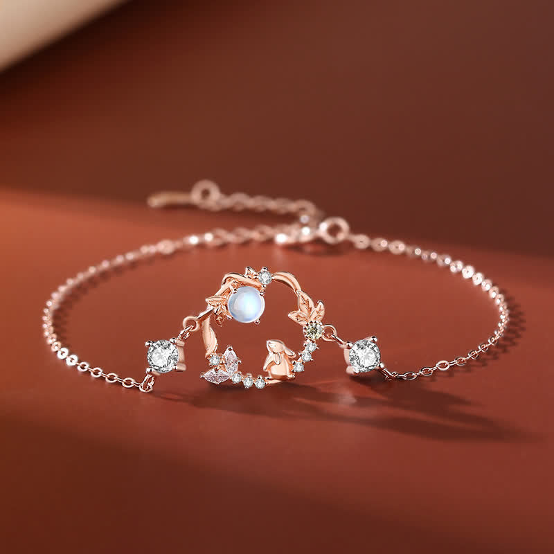 925 Sterling Silver Year of the Rabbit Moonstone Necklace