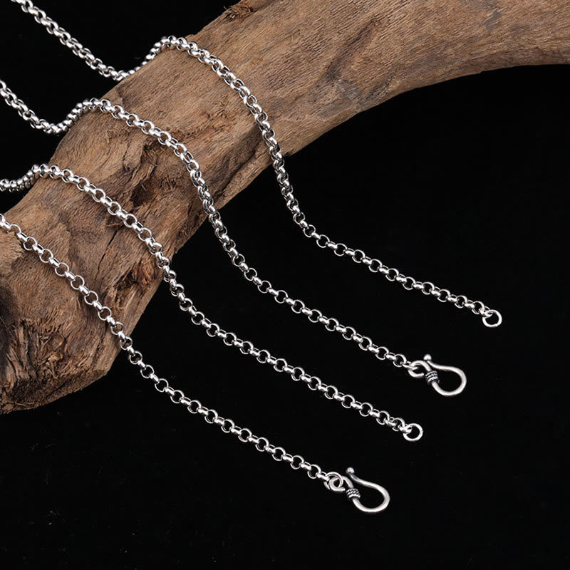 925 Sterling Silver Zakiram Goddess of Wealth Om Mani Padme Hum Necklace
