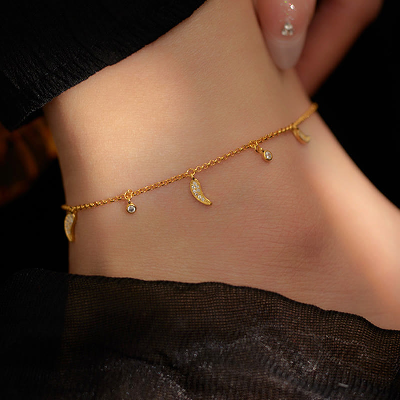 925 Sterling Silver Zircon Protection Spiritual Anklet Charm