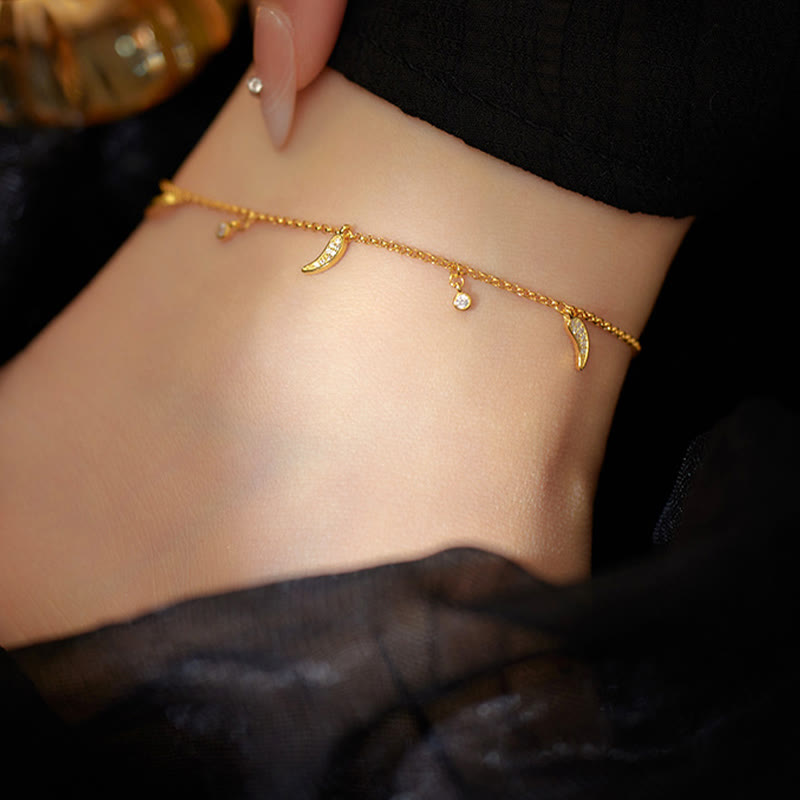 925 Sterling Silver Zircon Protection Spiritual Anklet Charm