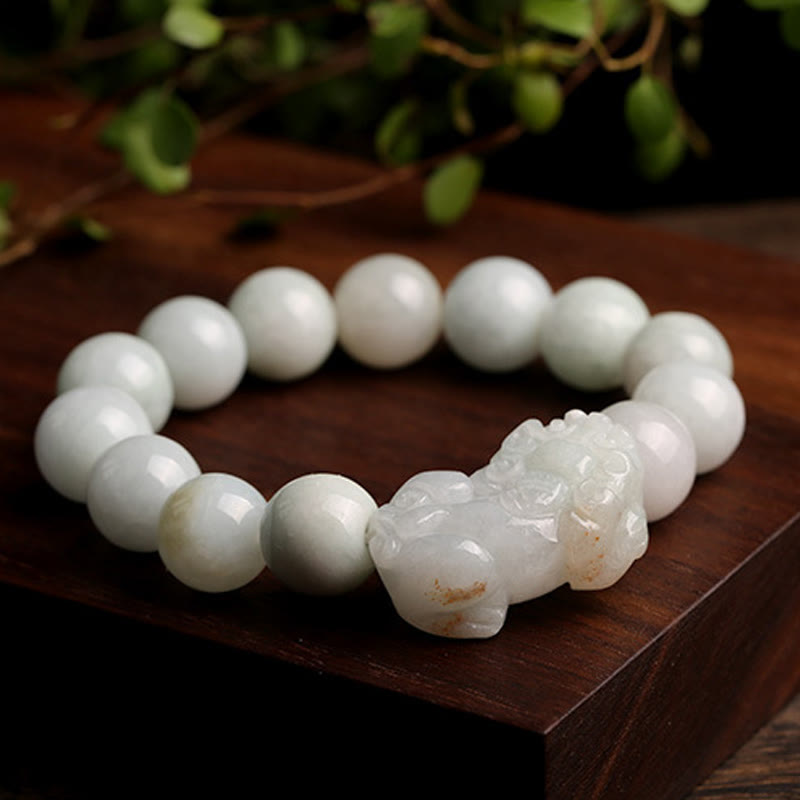 10MM Jade Pixiu Wealth Prosperity Bracelet for Luck