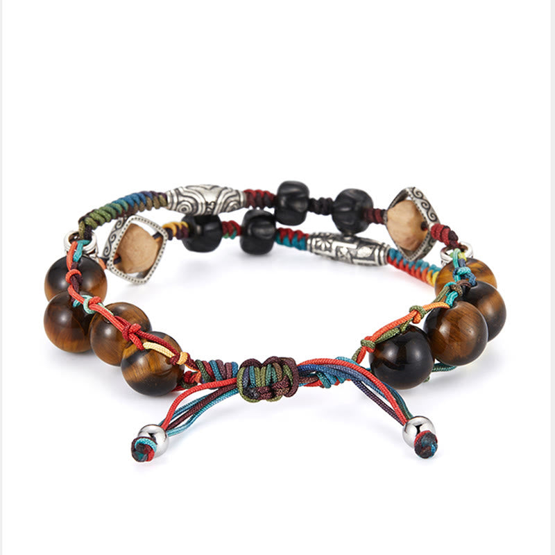 Sterling Silver Tiger Eye Courage Bracelet Handmade Bodhi Seed