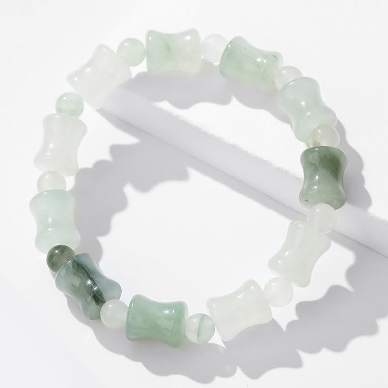 Jade Coconut Shell Bamboo Pattern Abundance Bracelet