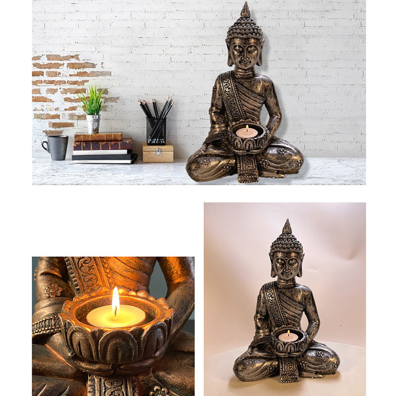 Tibetan Buddha Blessing Candlestick Decoration 19cm