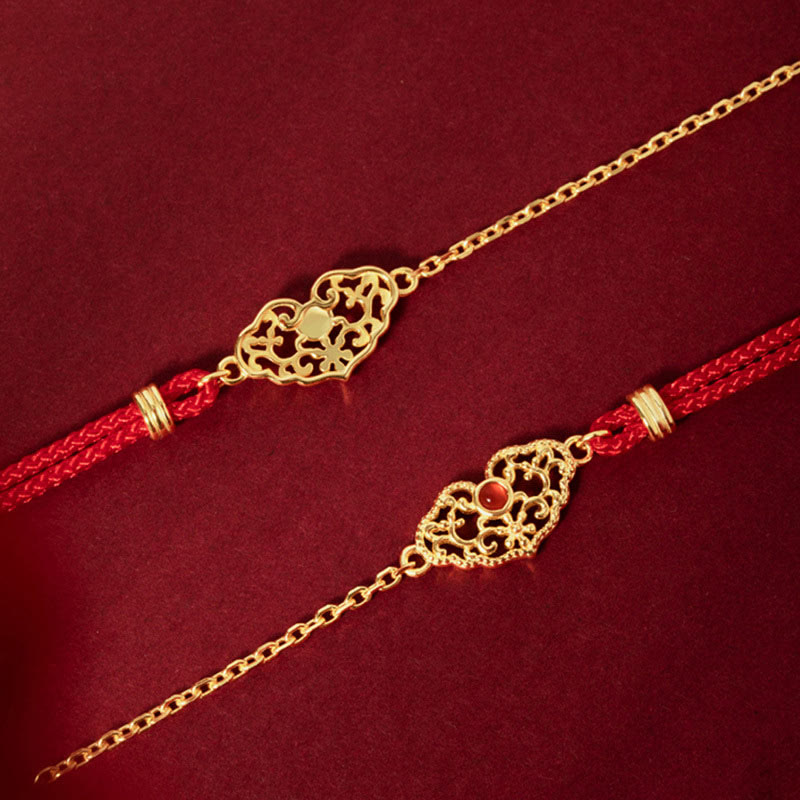 Lock of Good Wishes Red String Bracelet for Luck & Protection