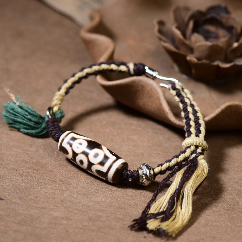 Nine-Eye Dzi Bead Protection Agate Bracelet Unisex
