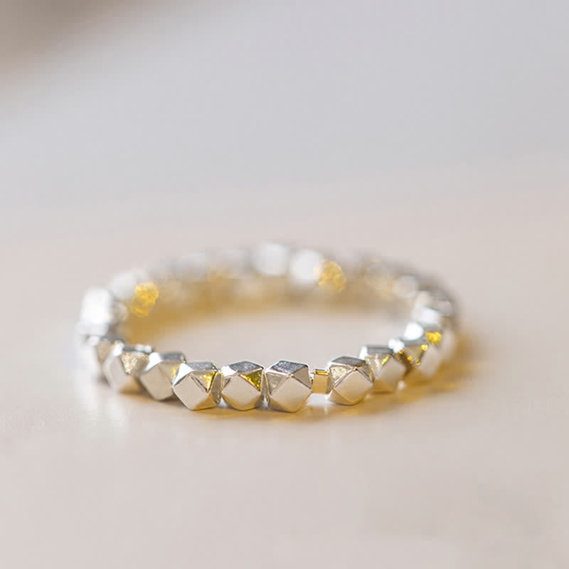 925 Sterling Silver Beaded Blessing Ring for Spiritual Protection