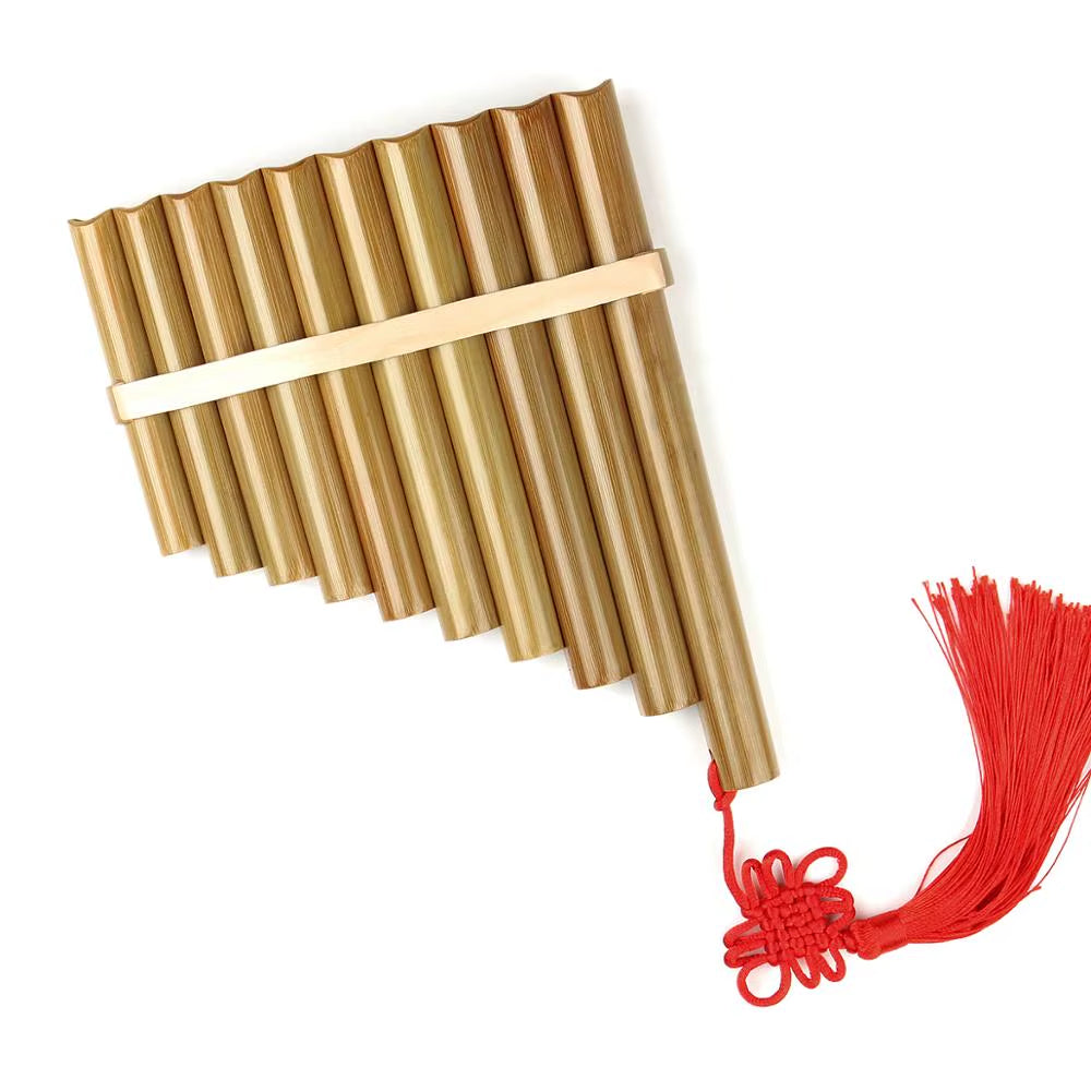 Chinese Traditional Musical Instrument Bamboo Pan Flute, C Key, High Quality, Woodwind Instrument, 10 Pipes