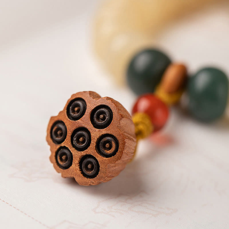 Bodhi Seed Lotus Bracelet Double Wrap for Peace & Wisdom