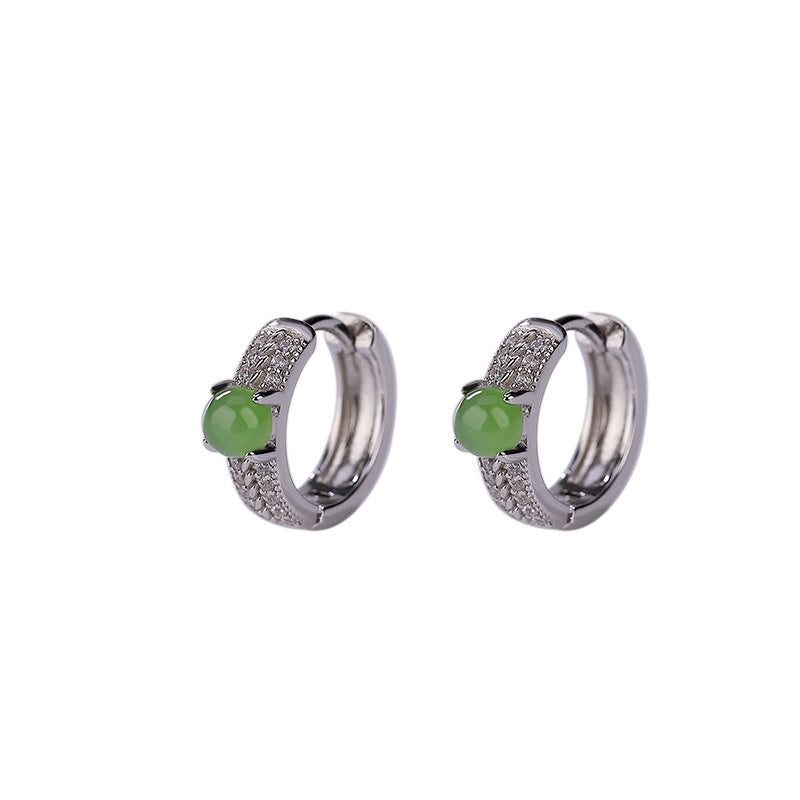 Cyan Jade 4mm Success Stud Earrings in Sterling Silver